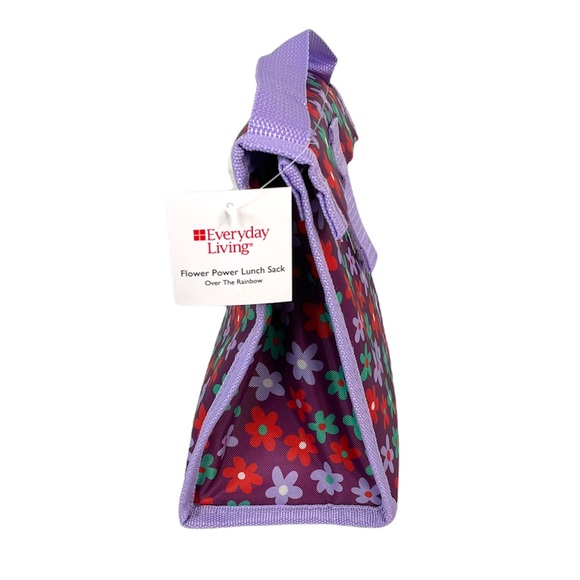 Everyday Living Flower Power Lunch Bag, Purple, Red, Seafoam Green - Picture 4 of 9